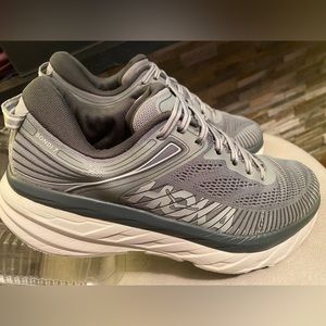 HOKA ONE ONE BONDI 7 RUNNING SIZE 10 WILD DOVE/DARK SHADOW VERY GOOD CONDITION